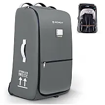 Bolsa de Transporte para Carrinho de Bebê REMEIT Compatível com UPPAbaby Vista e Cruz Cinza com Rodinhas para Viagem Aérea
