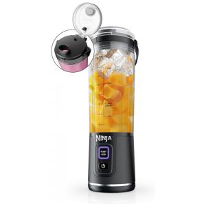 Liquidificador Portátil Ninja Blast, Sem Fio, Recipiente 530ml, Tampa Antivazamento com Alça, Preto Metálico, BC151MB, 7.