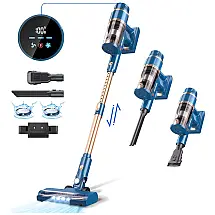 Aspirador de Pó Multifuncional sem Fio com Acessórios, Painel LED e Sucção Potente 28000PA, 110V, PRETTYCARE Hair P2, Azul