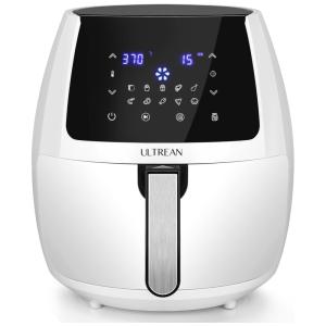 Fritadeira Elétrica AirFryer 5.5L com Painel Digital e Cesto Antiaderente, 1700W, Branca, 110v, ULTREAN AF0301, Branco