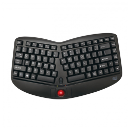 Teclado Ergonômico Dividido Sem Fio Recarregável Reduz a Tensão das Mãos com Trackball Removível Embutido, ADESSO WKB 3150UB, Preto