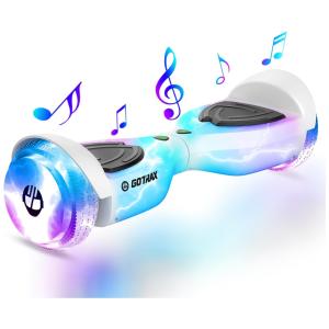 Hoverboard com Luz LED, Alto Falante Musical, Velocidade de 9km/h e Alcance até 8 km, para Crianças e Adolescentes até 80 kg, 110V 250W