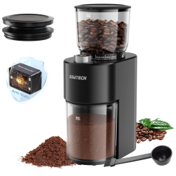 Moedor de Café Elétrico com 38 Configurações de Moagem e Temporizador, 110V, SOWTECH, Preto