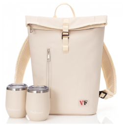 Mala para Vinho com Design Elegante em Couro para Duas Garrafas com Copos Combinando, Leve e Confortável para Viagens e Piqueniques - Vin