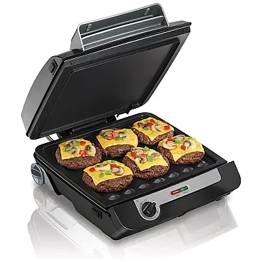 Grill, placas antiaderentes removíveis, preto
