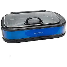 Churrasqueira Grill Elétrica até 6 Porções com Chapa Antiaderente, 110V 1500W, Power XL, Azul