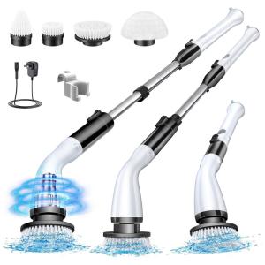 Vassoura Elétrica Rotativa 360 sem Fio com Cabo Flexível e 4 Acessórios, e Branca, 110v, LABIGO KS 2619, Branco