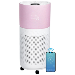 Purificador de Ar com Filtro True HEPA, Área até 236 m2 e Controle por APP, CleanForce, Rosa