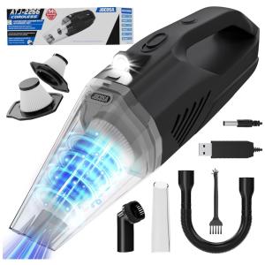 Aspirador de Pó Automotivo Portátil 12V Portátil e Recarregável com Acessórios, JOCOSA, Rosa
