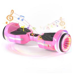 Hoverboard SIMATE com Luzes de LED Coloridas, Alto-falantes Bluetooth e Aplicativo, Motores Duplos de 250W, Velocidade Máxima de 13,7 km/h