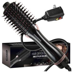 Escova Rotativa Elétrica Blowout Profissional e Modeladora, Gold, Bivolt, MAGNIFEKO, Preto