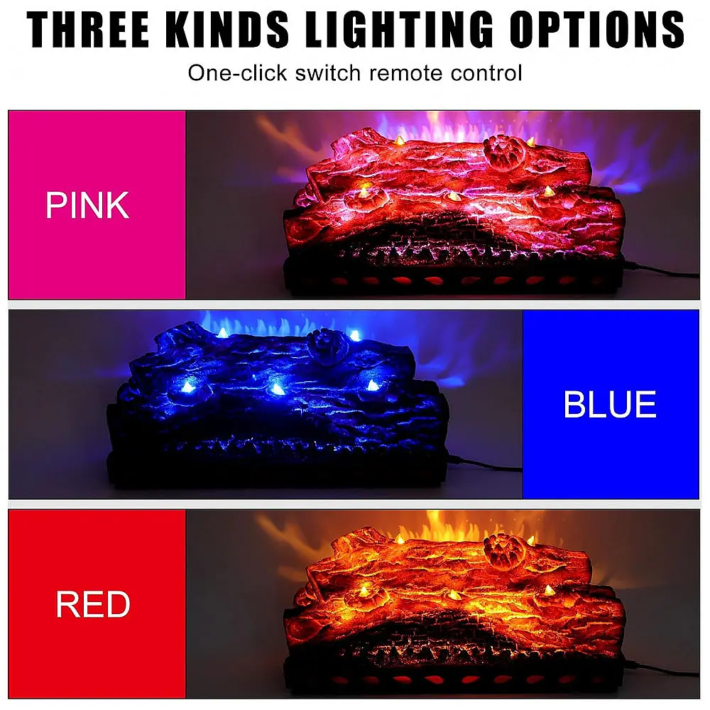 Lareira Elétrica Dainiqukanhai 31x15x20cm Chamas LED 3 Cores Portátil 110V — foto 2