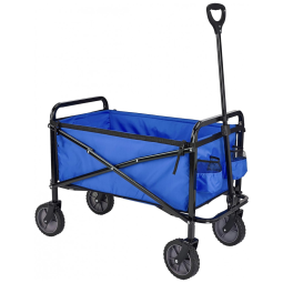 Carrinho Dobrável para Camping e Jardim, Capacidade 120kg, Azul