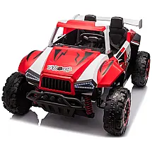 Carro Elétrico Infantil, Jeep com Controle Remoto, 2 Lugares, Suspensão de Mola, Música e Luzes LED, 24V, BCARORUR, Branco e Vermelho