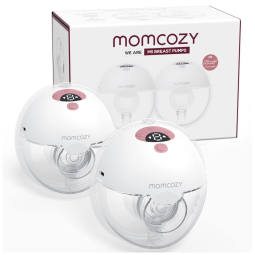 Bomba Tira Leite Vestível com Flange Dupla Selada, 3 Modos, 9 Níveis e Tamanho 24mm, 2 Unidades, Momcozy, Rosa