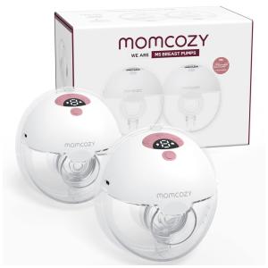 Bomba Tira Leite Vestível com Flange Dupla Selada, 3 Modos, 9 Níveis e Tamanho 24mm, 2 Unidades, Momcozy, Rosa