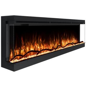 Lareira Elétrica de Embutir A45x152L cm com 3 Lados, Controle Remoto, Baixo Ruído e 8 Cores de Chama Ajustáveis , 110V 1500W, SZGSTSF