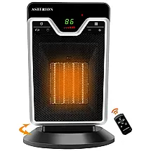 Aquecedor Elétrico Portátil com Controle Remoto e Temporizador, 1500W, 110v, ASTERION HX 1002, Preto
