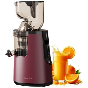 Centrifuga de Frutas com Calha de Alimentação Grande, Reversão Automática e Controle de Polpa, 110V 150W, Nebula, Vermelho Escuro