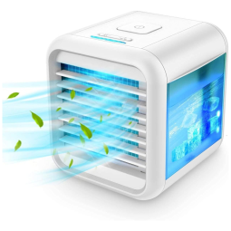 Climatizador de Ar Portátil Mini 4 em 1 com 3 Velocidades, Temporizador e USB, 110v, AIR CHOICE AC801 1, Branco