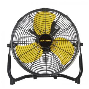 Ventilador de Piso Silencioso Portátil com 3 Velocidades, Construído em Metal, 110V, VENTISOL, Preto