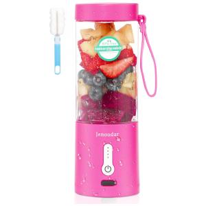 Mini Liquidificador Portátil 530mL, 4 Velocidades, 55W, 110v, JENOUDAR, Rosa