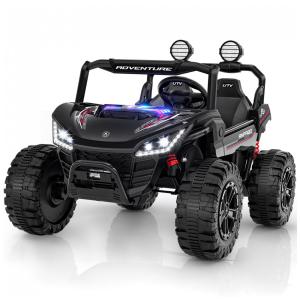 Carro Elétrico Infantil ANPABO Preto 24V 2 Lugares 4 Motores 200W Suspensão Rainbow LED Controle Bluetooth 5.1km/h