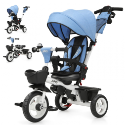 Triciclo Infantil para Passeio BOOWAY com Assento Ajustável 6 Estágios, Idade Recomendada 6 Meses a 5 Anos, EOOWOY, Azul Claro