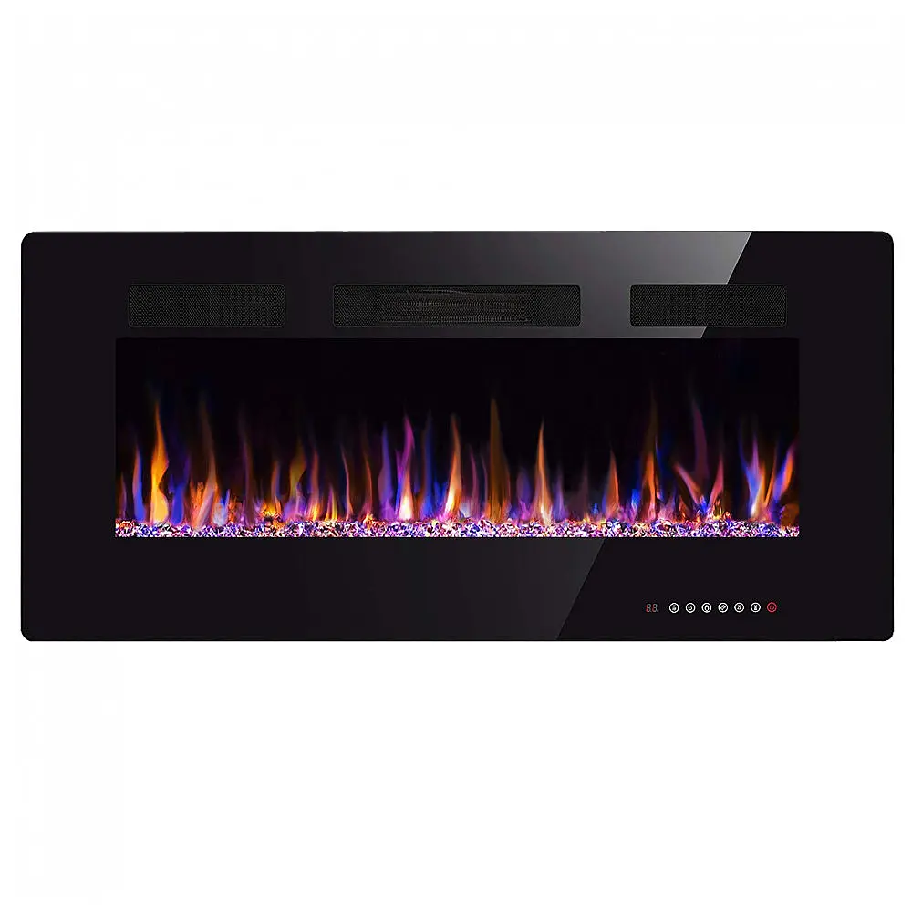 Lareira Elétrica Xbeauty de 76 cm, Embutida ou de Parede, Linear, Ultrafina e Leve, LED, Tela Touch, Controle Remoto, 1500W