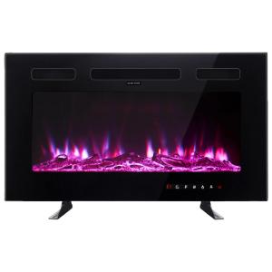 Lareira Elétrica Maxhonor de Embutir A43x76L com Controle Remoto, 110V, 1500W, Preta