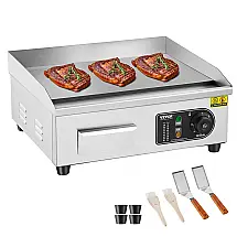 Chapa Elétrica Comercial VEVOR 1700W Superfície Antiaderente Temperatura Ajustável 110V
