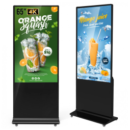 Totem digital QIXZOCV 65" 4K com Android, Wi‑Fi, HDMI e função de split screen