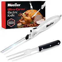 Mueller Faca Elétrica em Aço Inoxidável com Garfo, 110V, Branca