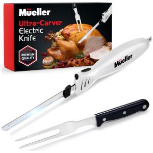 Mueller Faca Elétrica em Aço Inoxidável com Garfo, 110V, Branca