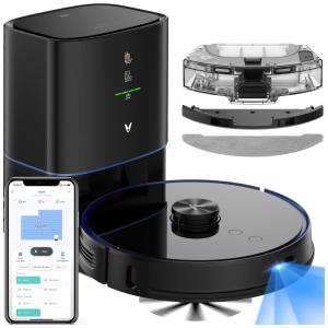 Aspirador de Pó Robô V com Conexão via APP, WI FI e Auto Esvaziamento, 110v, VIOMI V RVCLMD28B, Preto