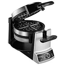 Máquina de Waffle Antiaderente, Aço Inoxidável, 1600W, 110v, KITIDEA M601B, Prateado