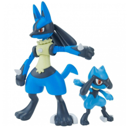 Kit de modelo Pokémon Riolu e Lucario Bandai Spirits plástico articulado com efeito Aura Sphere