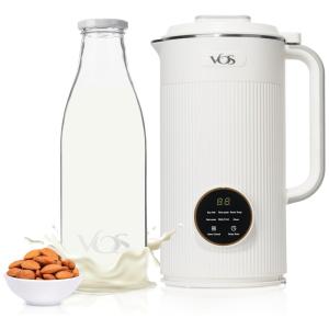 Máquina de Leite Vegetal 1,2L com Limpeza Automática e Garrafa de Vidro, Vos, Branca