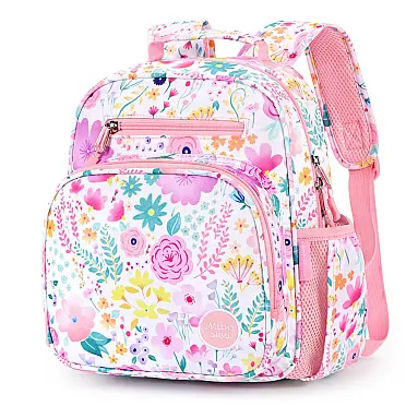Mochila infantil floral rosa mibasies