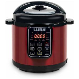 Panela de Pressão Elétrica de 5.6L Inteligente com 16 Predefinições, 1000W, 110v, LUBY GT606, Vermelho