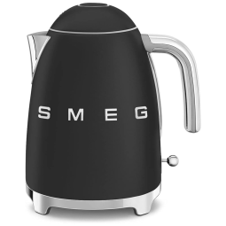 Chaleira Elétrica Retrô SMEG com Desligamento Automático, Base Removível e Indicador de Água, KLF03BLMUS, Preto Fosco