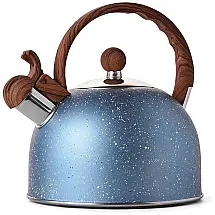 VONIKI Chaleira 2L com Apito e Cabo ergonômico, Aço Inoxidável, Azul
