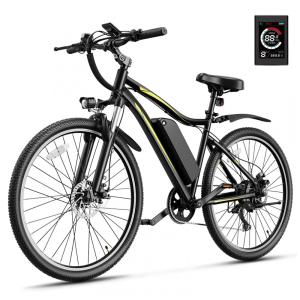 Bicicleta elétrica Jasion YM1 preta pneus 27,5 motor 750W pico 1200W bateria 48V 10Ah 480Wh quadro aço carbono 7 marchas 110V