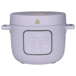 Panela elétrica de arroz e grãos Beautiful 2,6L lavanda com revestimento cerâmico, 8 programas, bandeja de vapor, 500W, 110V