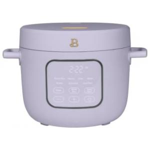 Panela elétrica de arroz e grãos Beautiful 2,6L lavanda com revestimento cerâmico, 8 programas, bandeja de vapor, 500W, 110V
