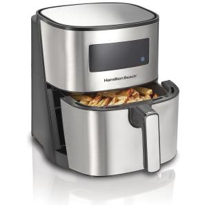 Fritadeira Elétrica AirFryer, Capacidade 5L, 8 Configurações, 110v, HAMILTON BEACH 35075, Prateado