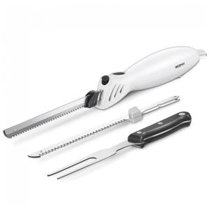 Faca Elétrica Reemix Z3042 para Entalhar Carnes, Aves, Pães, Artesanato em Espuma e Mais, 2 Lâminas para Carnes e Pães, Garfo Incluso -