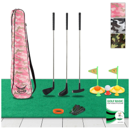 Tacos de Golfe com Acessórios para Crianças de 3 a 5 Anos, Golf Hawks, Rosa
