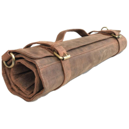 Artesanato Estojo, Bolsa de Couro para Facas com 12 Slots, Facas não Incluídas, VINTAGE CRAFTS, Marrom