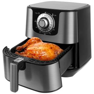 Fritadeira Elétrica AirFryer 5,5L com Temperatura Ajustável e e Cesto Antiaderente, 110V 1700W, Uten , Cinza